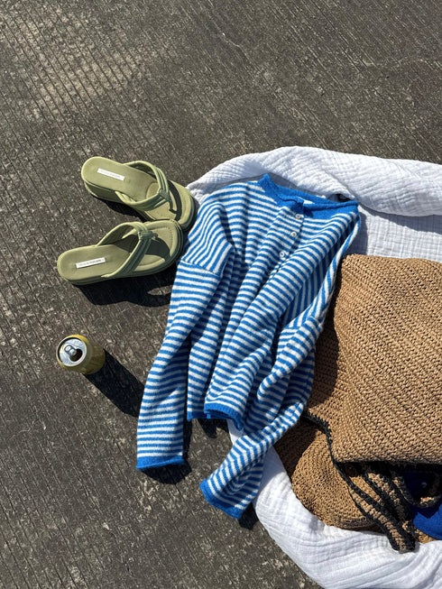 Coco Cutie Cardigan // Blue Stripe